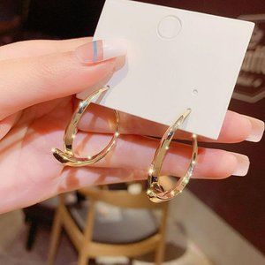 Fashion Double Hoop Curved Earrings